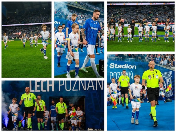 Dziecięca eskorta z SKO na meczu Lech Poznań - Cracovia Kraków