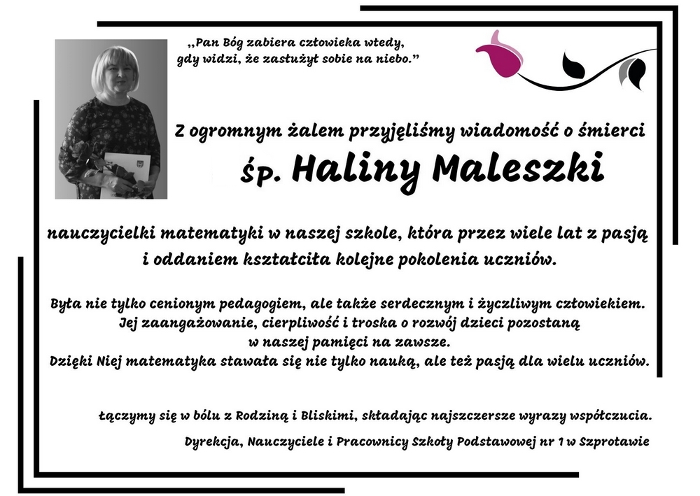 Pożegnanie p. Haliny Maleszki