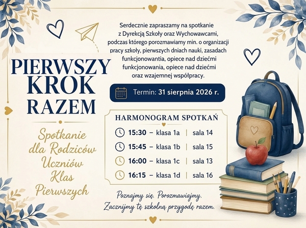 Spotkanie rodziców uczniów klas pierwszych